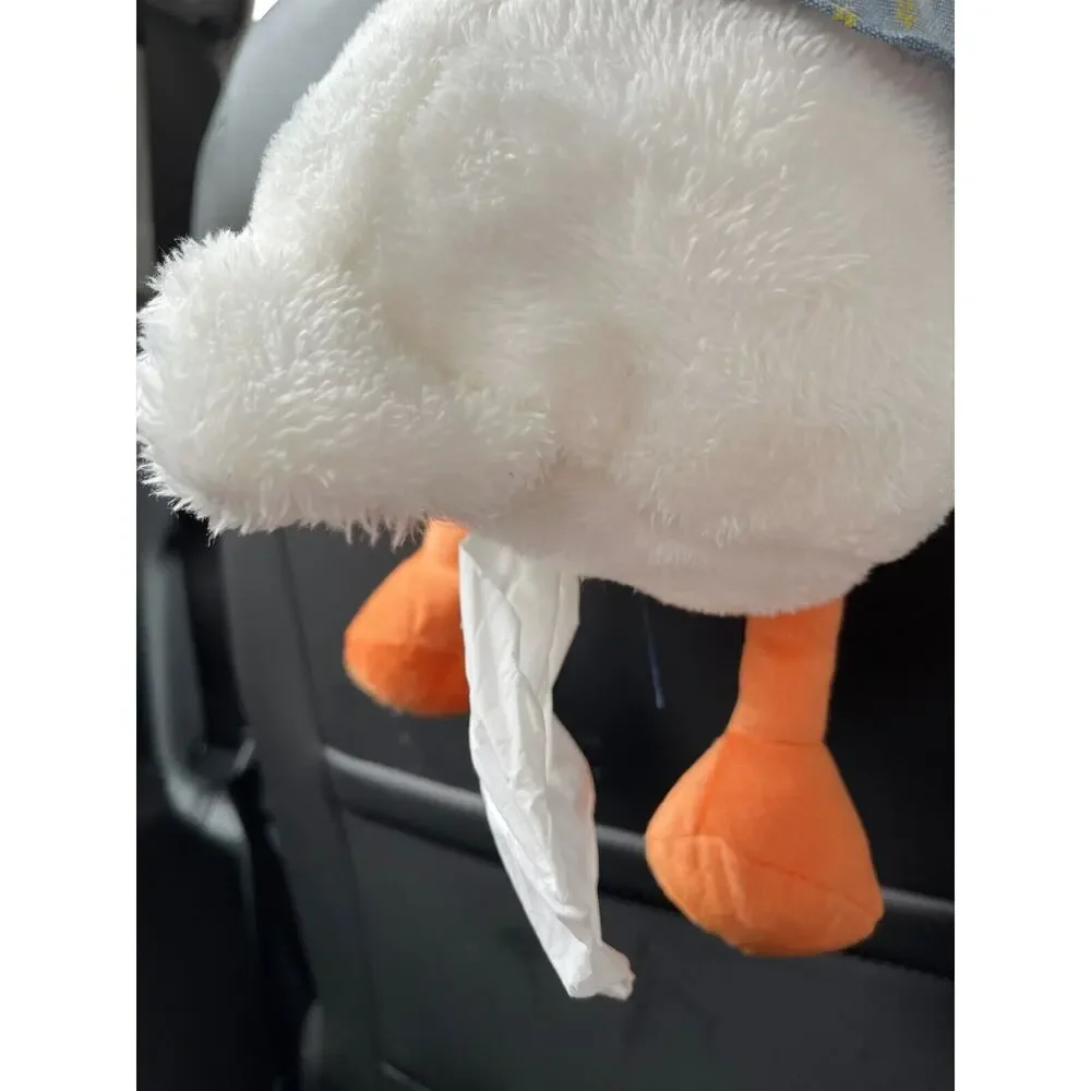 Unique Plush Cartoon Tissue Holder Duck Butt Car Tissue Box Storage